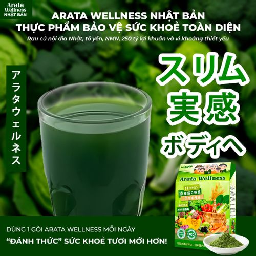 Arata Wellness Thức Uống Rau Xanh từ Nhật Bản HỘP 10 GÓI