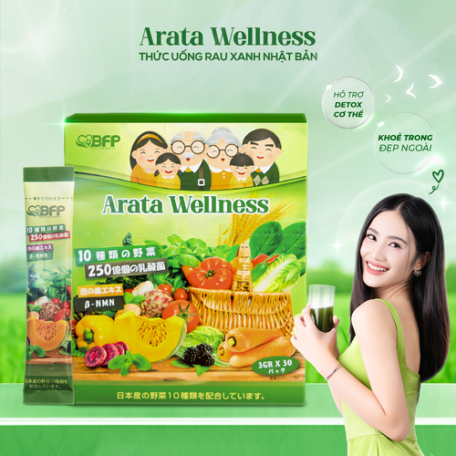 Arata Wellness - Thức Uống Rau Xanh Nhật Bản 3g - Hộp 30 gói