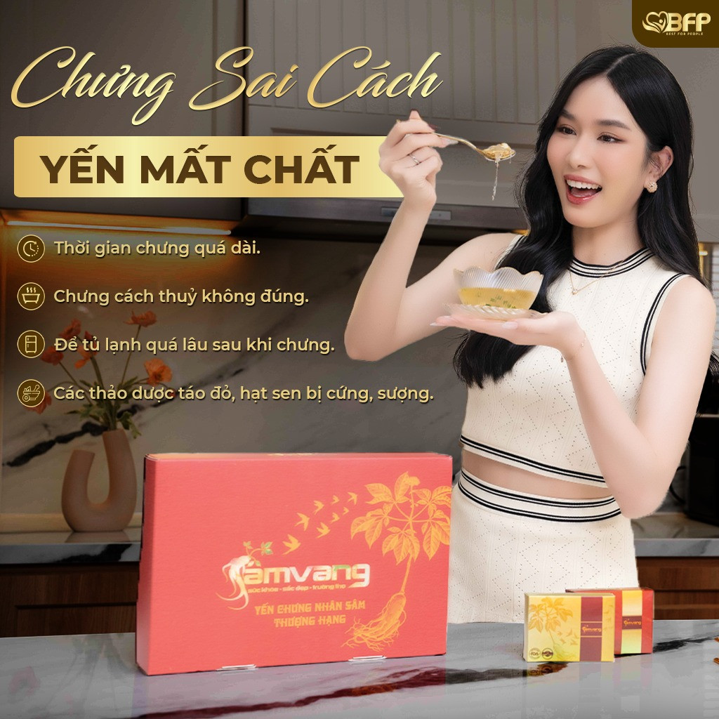 CÁCH LÀM TỔ YẾN CHƯNG NHÂN SÂM SÂM VÀNG TRONG VÒNG 5 PHÚT